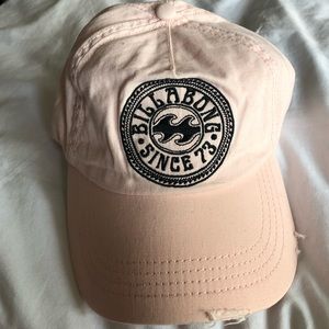 Pink Distressed Billabong Baseball Hat